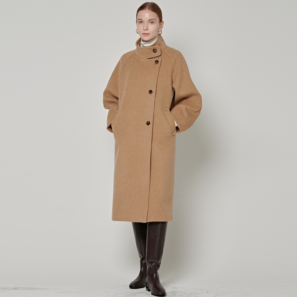 [30%] WOOL BLENDED HIGH_NECK WOOL LONG COAT [BE]
