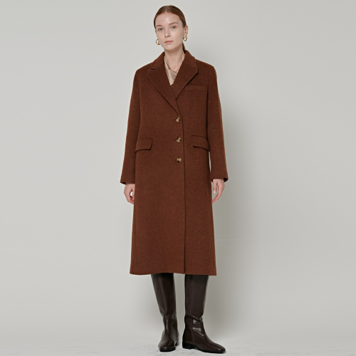 [30%] HALF_DOUBLE TAILORED WOOL LONG COAT [BR]